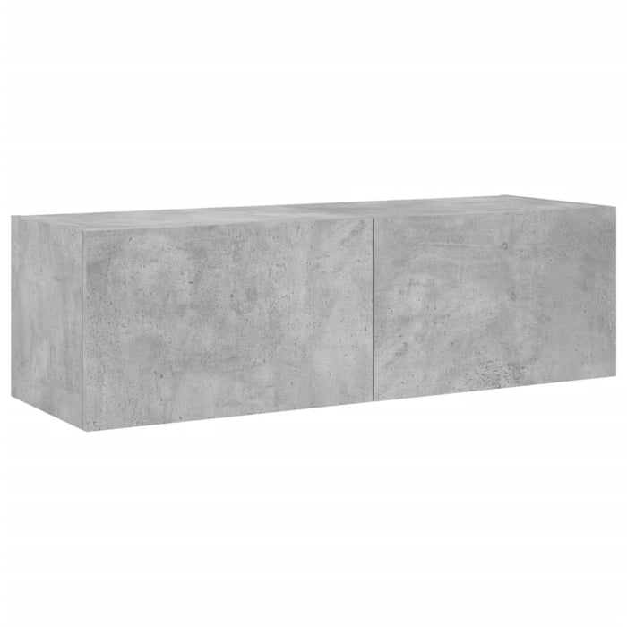Comode TV de perete cu lumini LED, 6 piese, gri beton WALTI