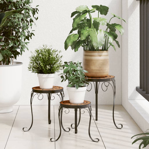 Suporturi pentru plante, 3 buc., cărămiziu, ceramică - WALTI WALTI