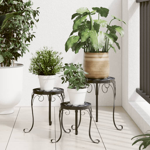 Suporturi pentru plante, 3 buc., negru și alb, ceramică - WALTI WALTI
