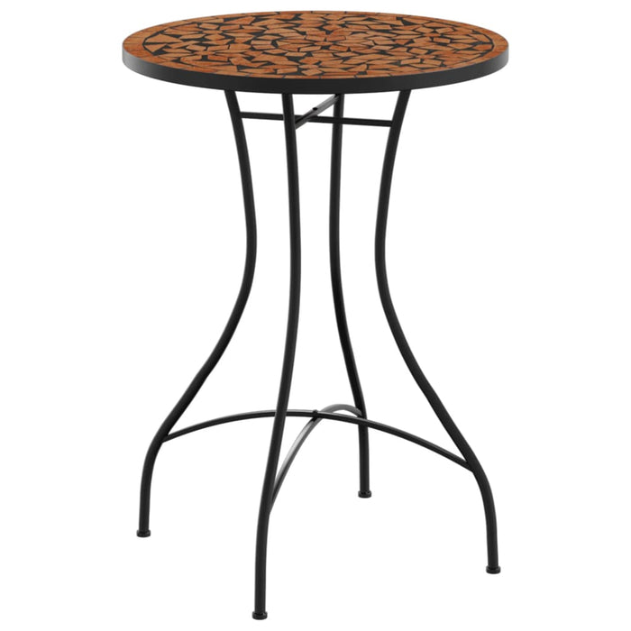 Masă de bistro, cărămiziu, Ø50x70 cm, ceramică, model mozaic - WALTI WALTI