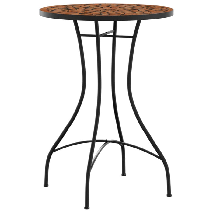 Masă de bistro, cărămiziu, Ø50x70 cm, ceramică, model mozaic - WALTI WALTI
