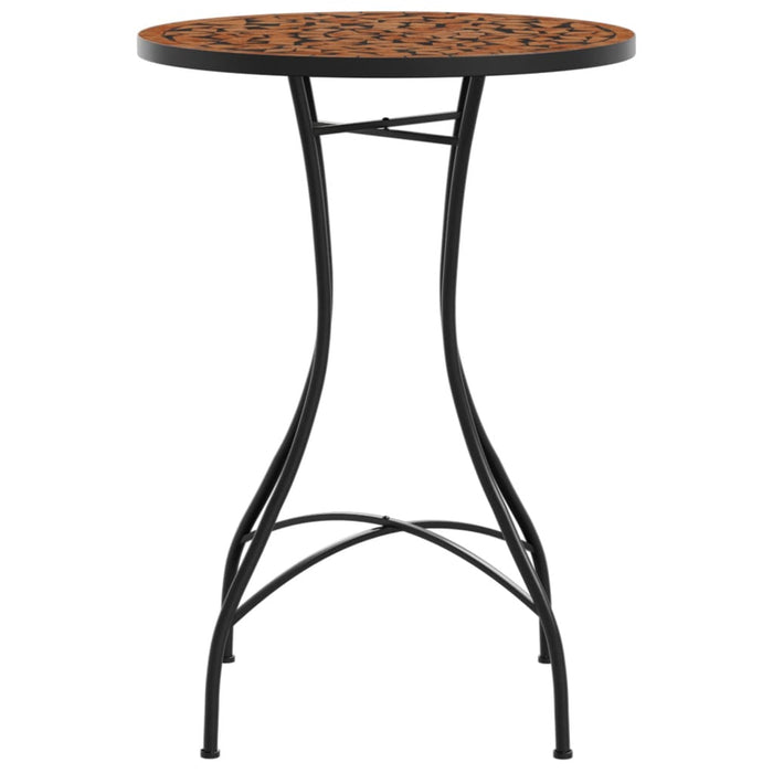 Masă de bistro, cărămiziu, Ø50x70 cm, ceramică, model mozaic - WALTI WALTI