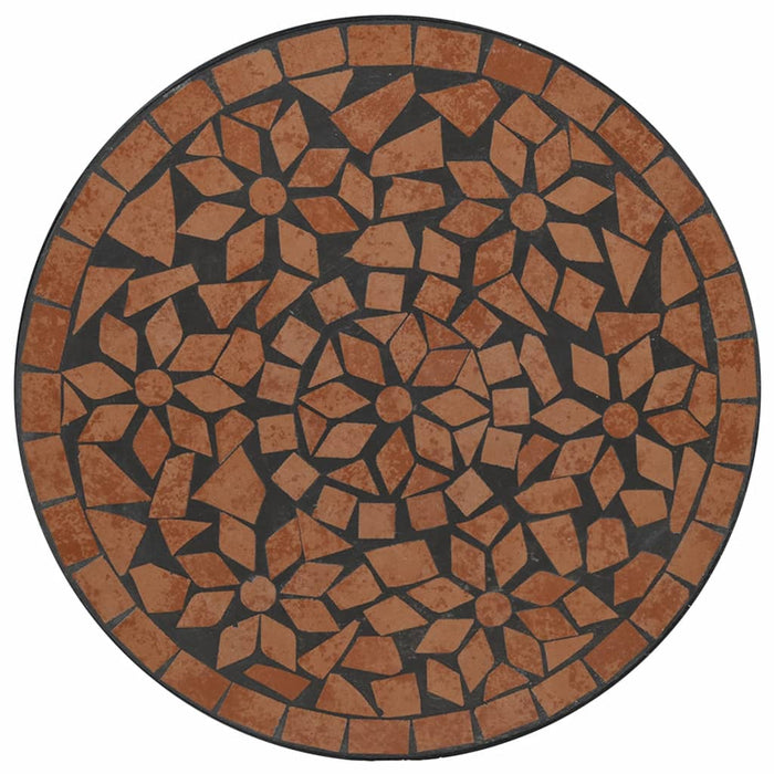 Masă de bistro, cărămiziu, Ø50x70 cm, ceramică, model mozaic - WALTI WALTI