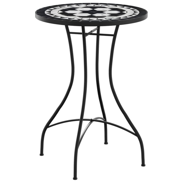 Masă de bistro, negru și alb, Ø50x70 cm, ceramică, mozaic - WALTI WALTI