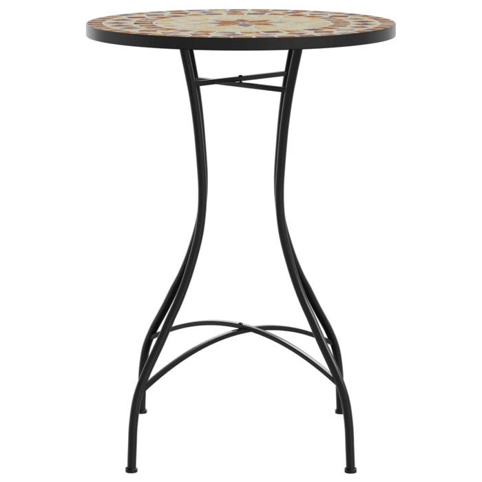 Masă de bistro mozaic, cărămiziu și alb, Ø50x70 cm, ceramică - WALTI WALTI