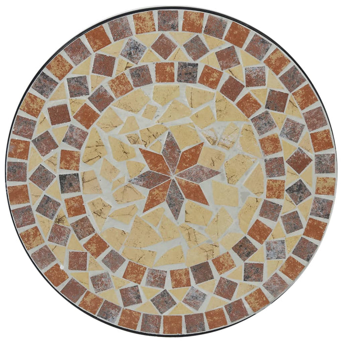 Masă de bistro mozaic, cărămiziu și alb, Ø50x70 cm, ceramică - WALTI WALTI