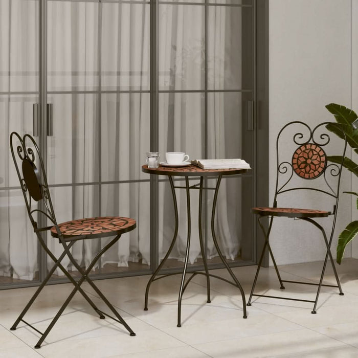 Scaune de bistro pliabile, 2 buc., cărămiziu, ceramică - WALTI WALTI
