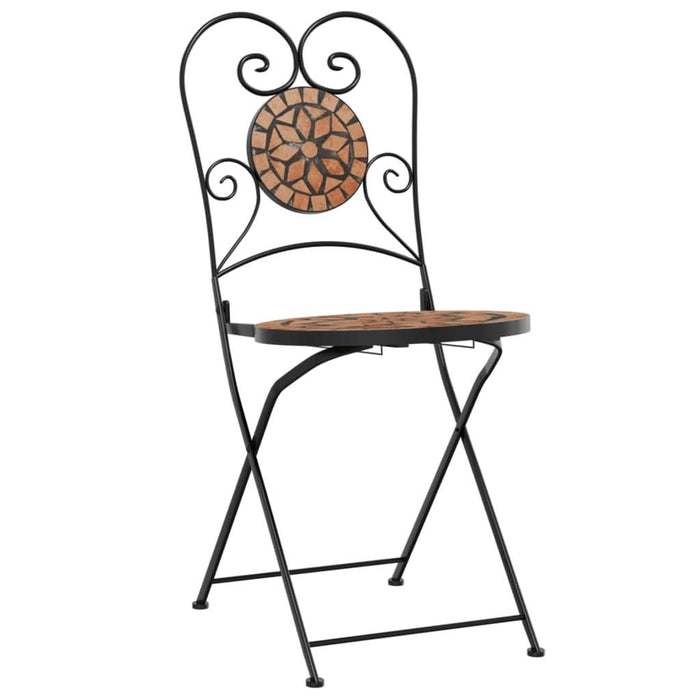 Scaune de bistro pliabile, 2 buc., cărămiziu, ceramică - WALTI WALTI
