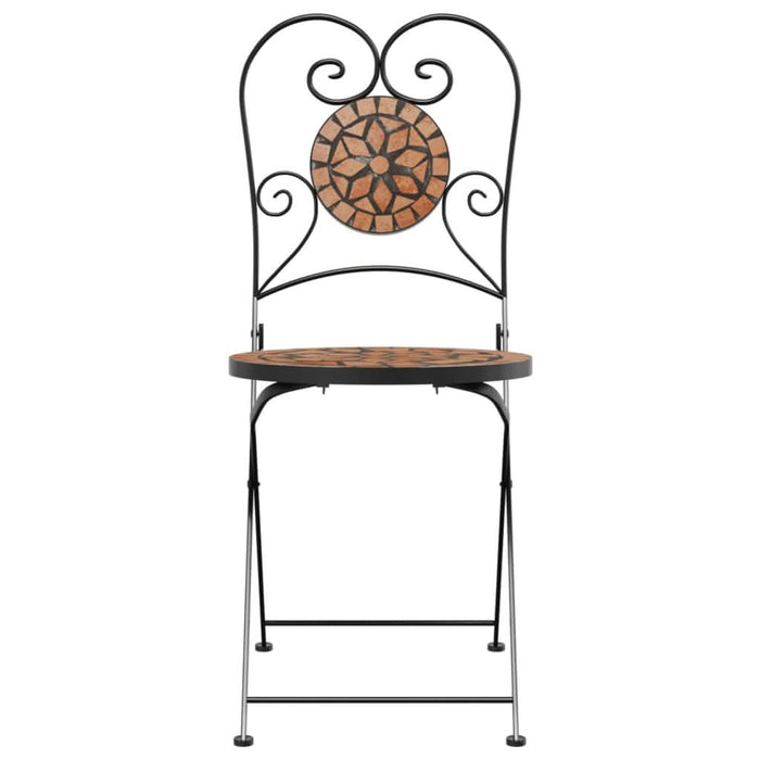 Scaune de bistro pliabile, 2 buc., cărămiziu, ceramică - WALTI WALTI