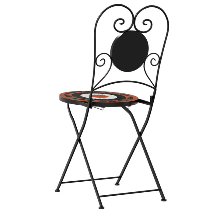 Scaune de bistro pliabile, 2 buc., cărămiziu și alb, ceramică - WALTI WALTI