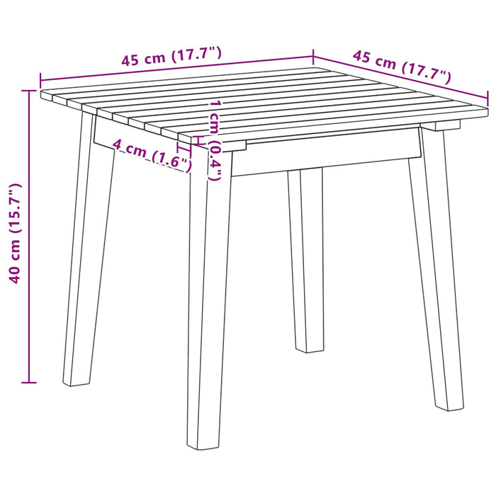 Masă laterală Maro Lemn Solid de Acacia WALTI