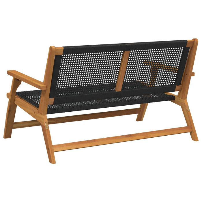 Bancă de relaxare pentru grădină Negru Lemn Solid de Acacia - WALTI WALTI