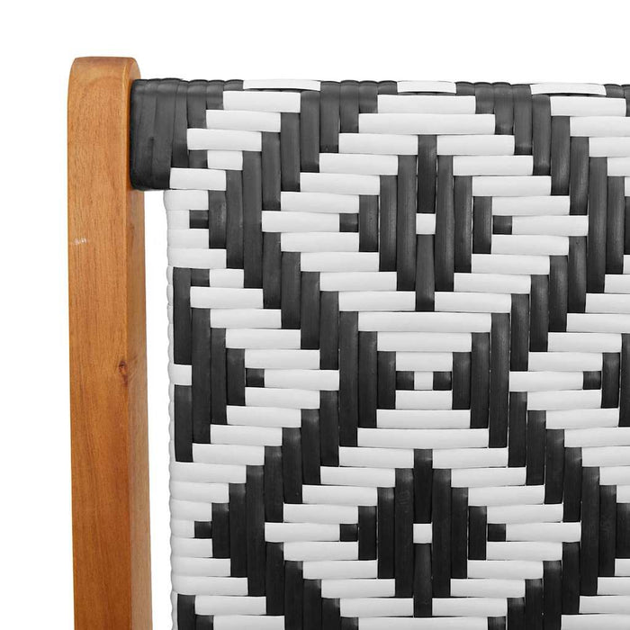 Mobilier de grădină 2 pcs Negru și Alb 67 x 78 x 73 cm WALTI
