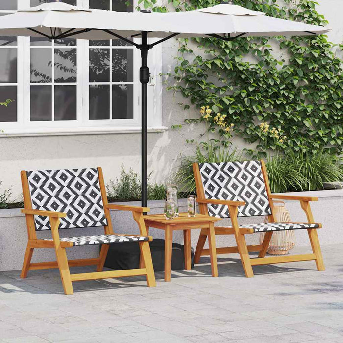 Mobilier de grădină 2 pcs Negru și Alb 67 x 78 x 73 cm WALTI