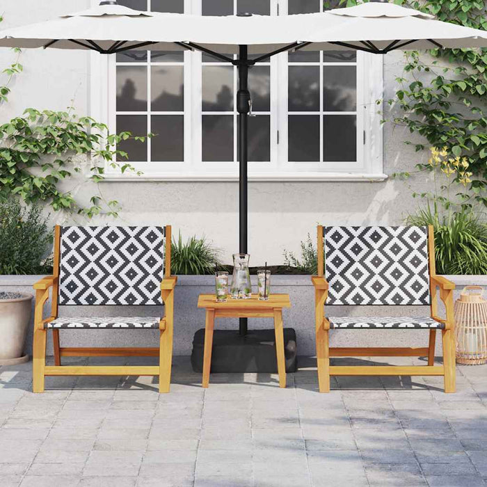 Mobilier de grădină 2 pcs Negru și Alb 67 x 78 x 73 cm WALTI