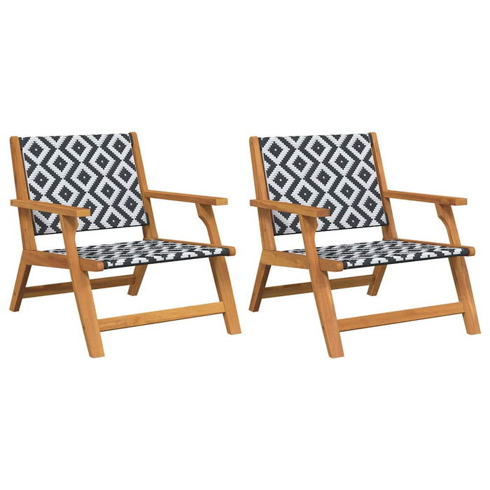 Mobilier de grădină 2 pcs Negru și Alb 67 x 78 x 73 cm WALTI