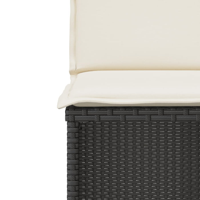 Set bistro cu perne, 3 piese, negru, poliratan - WALTI WALTI