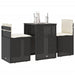 Set bistro cu perne, 3 piese, negru, poliratan - WALTI WALTI