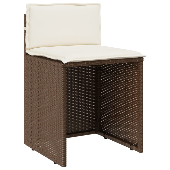 Set bistro cu perne, 3 piese, maro, poliratan - WALTI WALTI