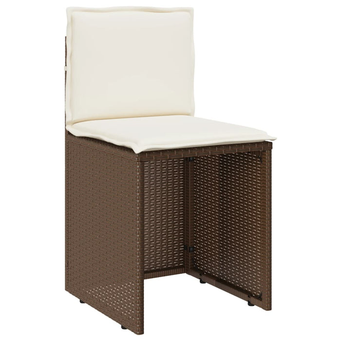 Set bistro cu perne, 3 piese, maro, poliratan - WALTI WALTI