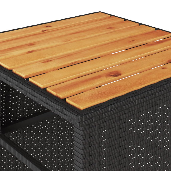 Set bistro cu perne, 3 piese, negru, poliratan - WALTI WALTI