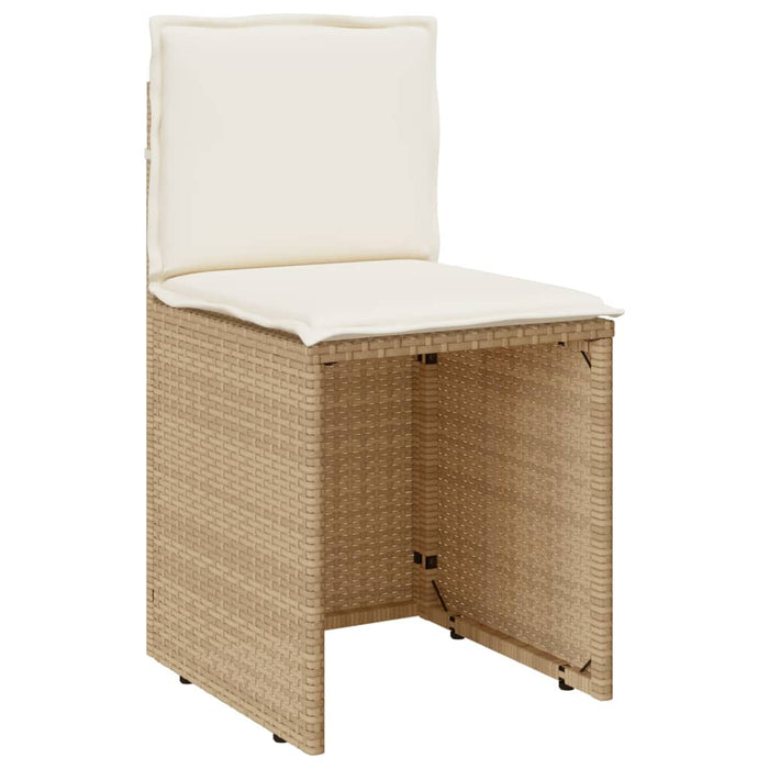 Set bistro cu perne, 3 piese, bej, poliratan - WALTI WALTI