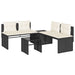 Set mobilier de grădină cu perne, 4 piese, negru, poliratan - WALTI WALTI
