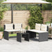 Set mobilier de grădină cu perne, 4 piese, negru, poliratan - WALTI WALTI