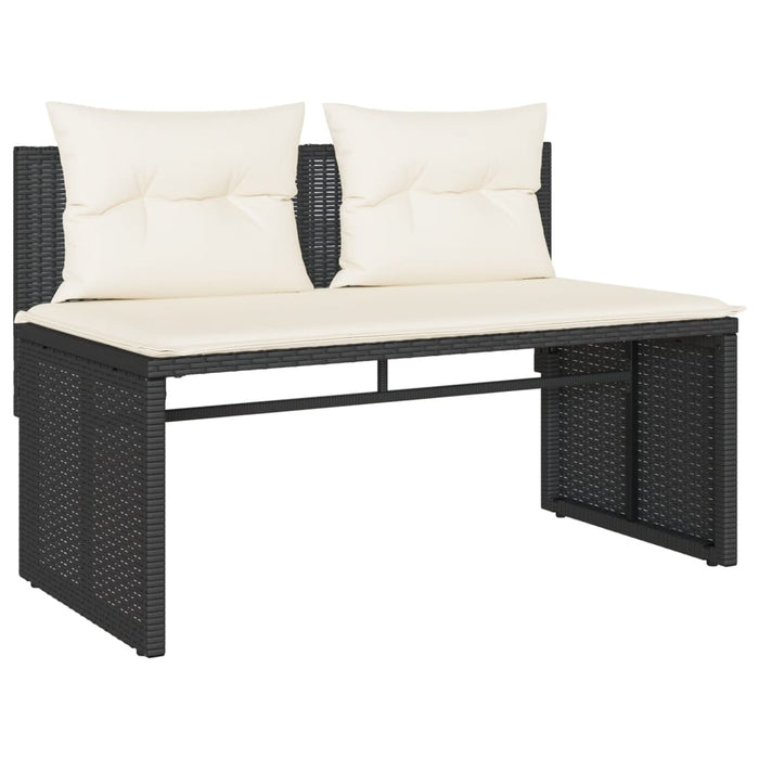 Set mobilier de grădină cu perne, 4 piese, negru, poliratan - WALTI WALTI