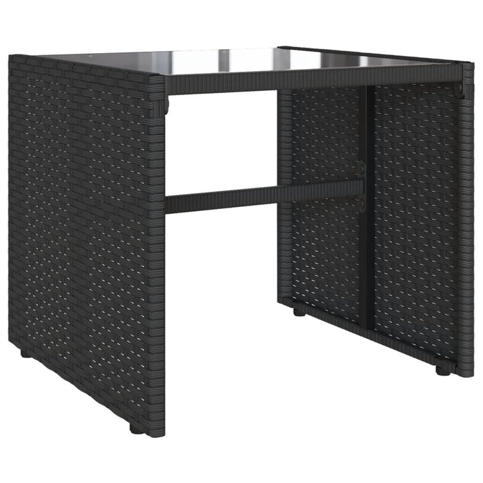 Set mobilier de grădină cu perne, 4 piese, negru, poliratan - WALTI WALTI