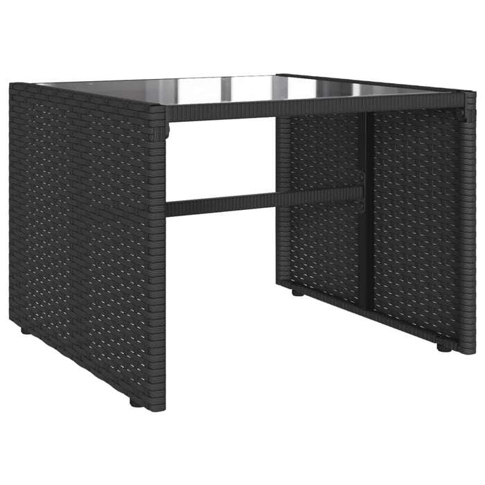Set mobilier de grădină cu perne, 4 piese, negru, poliratan - WALTI WALTI