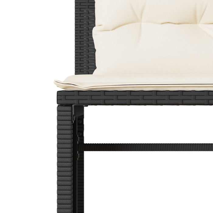 Set mobilier de grădină cu perne, 4 piese, negru, poliratan - WALTI WALTI
