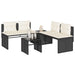 Set mobilier de grădină cu perne, 4 piese, negru, poliratan - WALTI WALTI