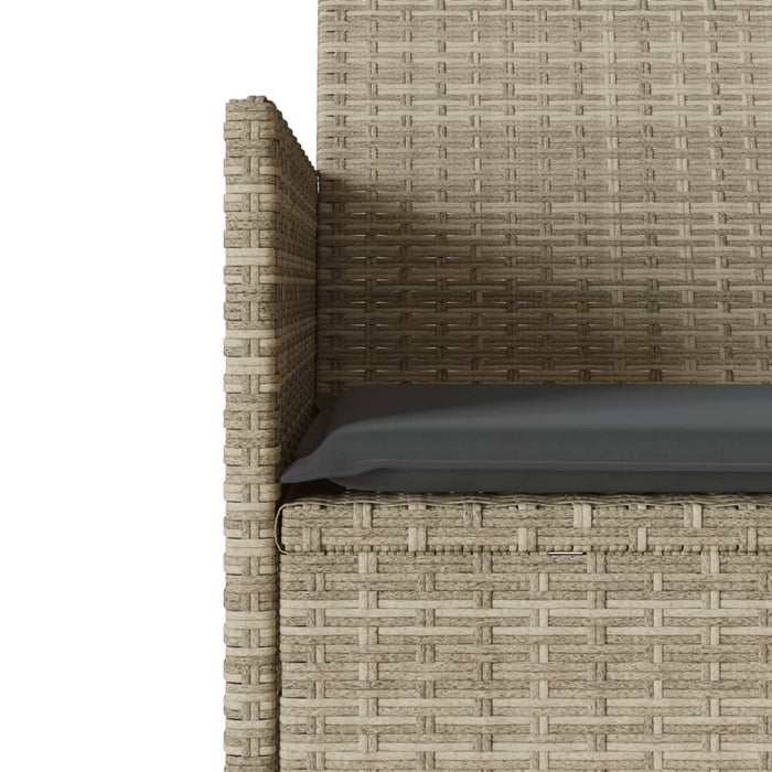 Canapea grădină cu 2 locuri cu masă/perne gri deschis poliratan - WALTI WALTI