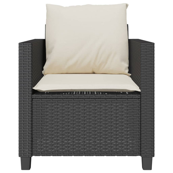 Set bistro cu perne, 3 piese, negru, poliratan - WALTI WALTI