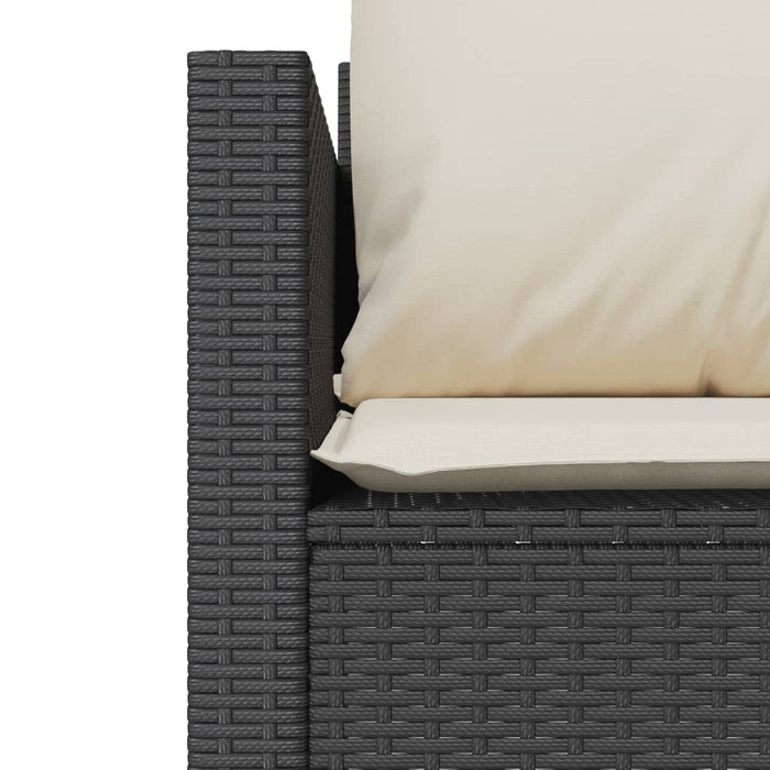 Set bistro cu perne, 3 piese, negru, poliratan - WALTI WALTI