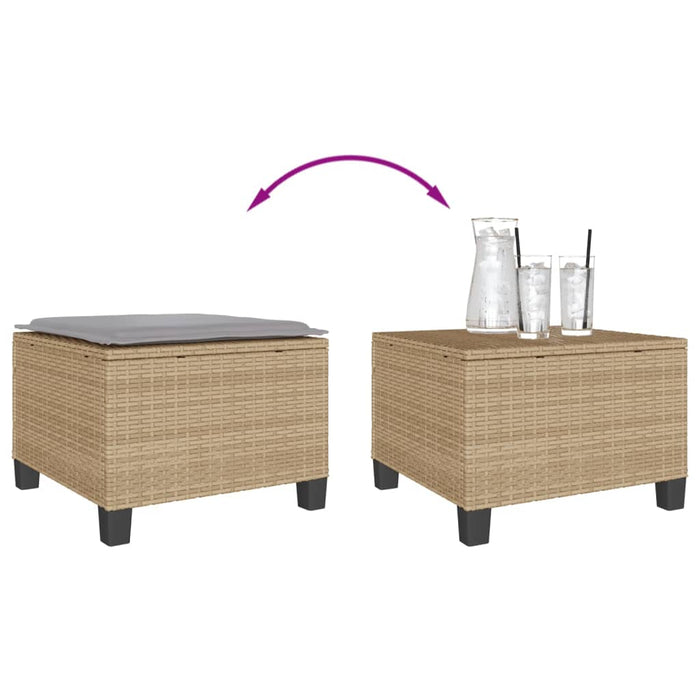 Set bistro cu perne, 3 piese, bej, poliratan - WALTI WALTI