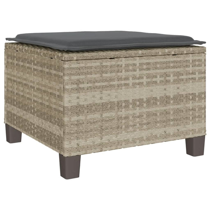 Set bistro cu perne, 3 piese, gri deschis, poliratan - WALTI WALTI