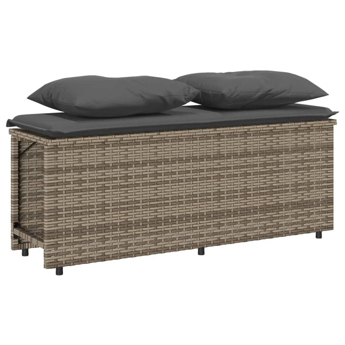 Set mobilier de grădină cu perne, 3 piese, gri, poliratan - WALTI WALTI