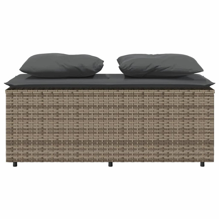 Set mobilier de grădină cu perne, 3 piese, gri, poliratan - WALTI WALTI