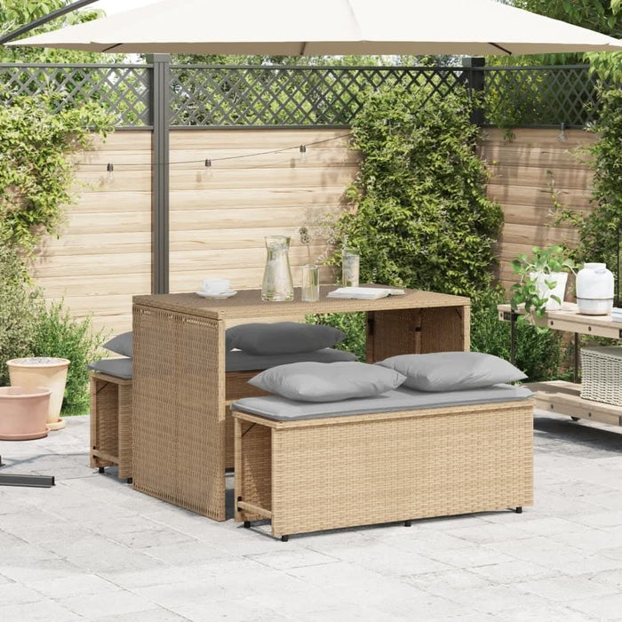 Set mobilier de grădină cu perne, 3 piese, bej, poliratan - WALTI WALTI