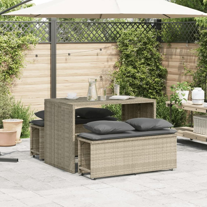 Set mobilier de grădină cu perne, 3 piese,gri deschis,poliratan - WALTI WALTI