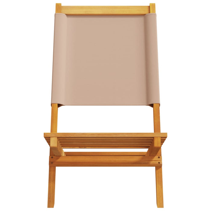 Scaune de grădină 2 buc., taupe, lemn masiv acacia și textil WALTI
