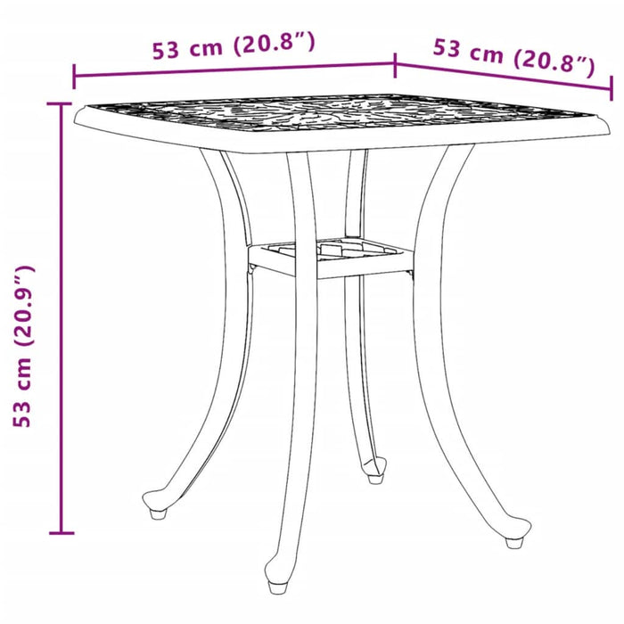 Masă de grădină, alb, 53x53x53 cm, aluminiu turnat - WALTI WALTI