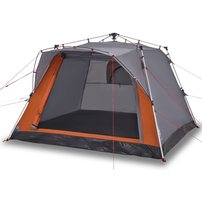 Cort camping cabană 4 persoane gri/portocaliu setare rapidă - WALTI WALTI