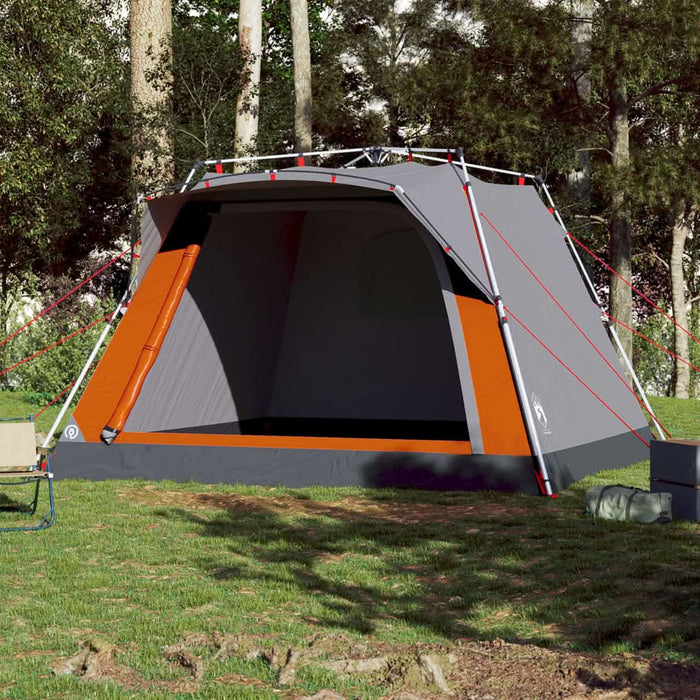 Cort camping cabană 4 persoane gri/portocaliu setare rapidă - WALTI WALTI