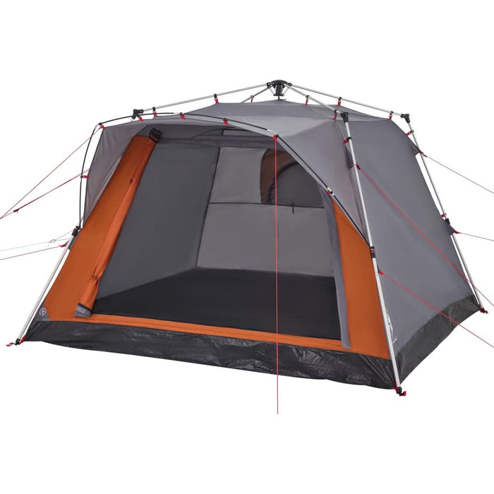 Cort camping cabană 4 persoane gri/portocaliu setare rapidă - WALTI WALTI