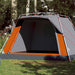 Cort camping cabană 4 persoane gri/portocaliu setare rapidă - WALTI WALTI