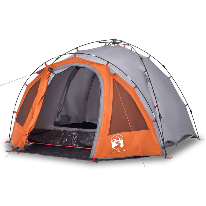 Cort camping cupolă 3 persoane, gri/portocaliu, setare rapidă - WALTI WALTI