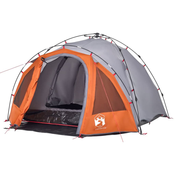 Cort camping cupolă 3 persoane, gri/portocaliu, setare rapidă - WALTI WALTI